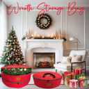 2 x 30x7 inchs Wreath Storage Container,Red Single storage bag,Heavy Duty 600D Oxford Cloth,Garland Wreaths Container For Xmas Holiday Wreaths Storage Holder