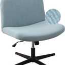 LavishCover Armless Chair Cover Office Desk Chair Cover, Waterproof and Elastic Criss Cross Chair Cover, Exquisite Vanity Chair Cover, Mid Back Wide Seat Accent Chair Covers(Light-Blue,Corn, No Chair)