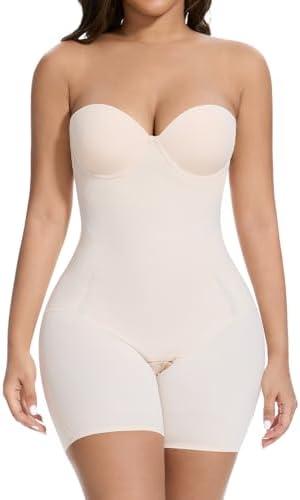 Slimers Strapless Shapewear Tummy Control: Strapless Body Shaper For Women With Built In Bra - Shapewear Bodysuit for Dress Medium