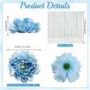 30 Pcs Blue Artificial Peonies Flower Heads 5'' for Craft | Fake Silk Peony with Stems for Wedding Bouquets Table Centerpieces DIY Floral Arrangements Baby Shower Party Home Decor
