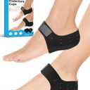Plantar Fasciitis Heel Cup Protectors with Gel Pad for Women Men Heels Spur Pain Relief, Heel Inserts Pads for Achilles Tendinitis, Cracked Heels (Black with Holes, Women 6-11, Men 6-10)