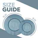 Exquisite 80 Piece Plastic Disposable Plates Set For 40 Guests I 40 X 9 Inch & 40 X 11 Inch Disposable Plastic Plates | Color: Blue | Great for Weddings Parties And Formal Occasions