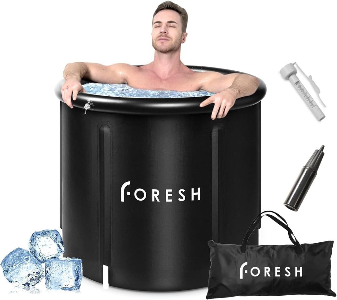 105gal Ice Bath Cold Plunge Tub (Environmental Material Certificated) for Muscle Relax, Cold Therapy after Workout, Sports. Safe Healthy Portable Inflatable icebath Barrel. Outdoor. Travel Bag