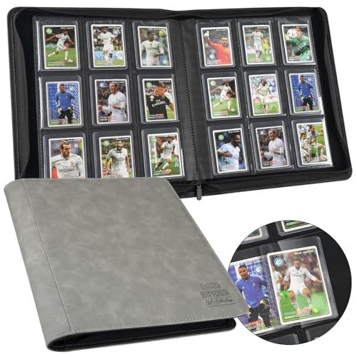 Toploader Binder with 9-Pocket Pages, Holds 288 "3×4" Rigid Toploader Hard Cases, Card Holder for Collectible Cards or Sports Cards, Durable Sleeves for Storage & Display (Gray)