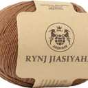 Inner Mongolian Cashmere Yarn for Crocheting and Hand Knitting, 26Nm/4 ply Warm, Soft, and Luxurious Worsted Yarn Great for Baby Garments, Scarves, Hats, and Craft (Khaki,1 ball)