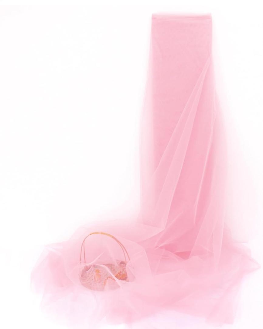 HAVII 63" x 10Yards Light Pink Tulle Fabric Rolls Bolt for Tutu Tulle Skirt Wedding Arch Drapes Party Backdrop Decor DIY Sewing Crafts