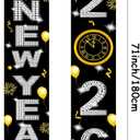 Upgraded, Ideal New Years Eve Party Supplies 2026, 300D Premium New Year Banner, Large 71x12in (with 2pcs Golden hanging rod) (Classic Diamond Style Design) HD Printing, Perfect for NYE Decorations
