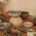 MORA Medium Bowls Set of 4, 28oz Ceramic Pottery Everyday Bowls - Microwave, Oven and Dishwasher Safe - Harvest