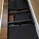 Laundry Hamper with Shelf, Laundry Basket 4 Section, Laundry Sorter with Pull-Out Removable Large Bags and Movable Wheels, Metal Frame, 4 x 15.87 Gallons (60L), Rustic Brown + Blck PF07XLY