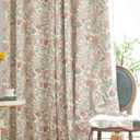 Jinchan Nursery Curtains 95% Blackout 90 Inch Long, Pink Floral Curtains for Girls Room, Farmhouse Country Drapes for Living Room, Room Darkening Window Treatments Grommet Top Set 2 Panels