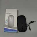 Wireless Bluetooth Mouse, Rechargeable, LED, Silent, Ultra-thin Design (Bluetooth 5.2 and 2.4GHz USB Receiver) | Portable Computer Mouse for Laptops, iPads, MacBooks and Apple Devices (Black)