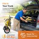 Lightweight Foldable Transport Wheelchair for Seniors Adults, Gold