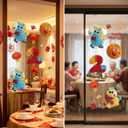 2 Pack Chinese New Year Decorations 2026, Lunar New Year of The Horse Static Window Stickers, 5D Visual Effect Flat Decals (Not 3D), 7040cm Spring Festival Window Cling for Glass & Home