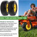 AR-PRO (2-Pack) 13x5.00-6 Flat Free Lawn Mower Tire and Wheel- Solid Smooth Tread Replacement Front Tire for Riding Zero Turn Mowers, Garden Tractors 3/4" and 5/8" Bearings, 3.25"-5.9" Centered Hub