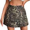 Floerns Women's Casual Split Hem High Waist Denim Skorts Skirt Shorts (M)
