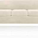 PrinceDeco PriceDeco Velvet XL Couch Cover for Oversized Sofa 4 Piece Sofa Covers for 3 Cushion Couch Washable Furniture Protector with Non Slip Elastic Bottom Width Up to 97 Inch(X-Large, Ivory)