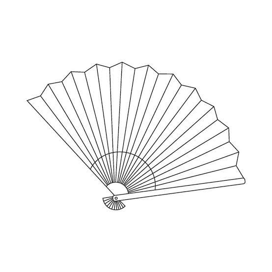 Large Folding Fan, Red And Blue