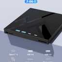 7 in 1 External Blu Ray Drive, External Blueray/DVD Drive for PC with SD/TF Port Blu Ray Burner, Support 100G Disc External Blu Ray Drive for Windows Linux MacOS Laptop Desktop(with Carring Case)
