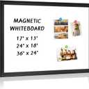Magnetic White Board for Wall, 36" x 24", Decorative Wooden Frame, Black