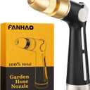 FANHAO Garden Hose Nozzle with High Pressure Jet, 100% Heavy Duty Metal Water Hose Sprayer, Thumb Flow Control, On Off Valve, Adjustable Spray Patterns for Garden Watering, Car and Pet Washing