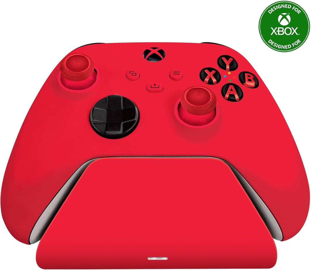 Razer Universal Quick Charging Stand for Xbox Series X|S: Magnetic Secure Charging - Perfectly Matches Xbox Wireless Controllers - USB Powered - Pulse Red (Controller Sold Separately)