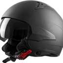 Westt Open Face Motorcycle Helmet, DOT Approved, 3/4 Helmet Motorcycle, 3 DIY Styles, Ventilation and Comfort, with Sun Visor Quick Release, for Men & Women - for Chopper, Scooter (Rover L Black)
