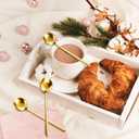 Meanplan 50 Pieces Espresso Spoons Gold Coffee Spoons Mini 5.3 Inches Stainless Steel Demitasse Teaspoons for Stirring Tea Sugar Ice Cream Dessert Soup Cake Antipasto Cappuccino Serving