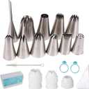 Kasmoire 11 Pcs Extra Large Piping Tip Set,Stainless Steel Cake Decorating Icing Tips Nozzles,Professional Pastry Tips for Cupcake, Cookie and Puff