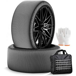 Snow Socks for Tires - Auto Accessories Ultimate Grip Alternative for Snow Chain - 2 Packs Portable Winter Emergency Grip Device for Bus, Light Heavy Trucks, and SUVs (2XLarge)