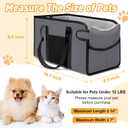 Portable Dog Car Seat for Small Dogs - Adjustable Safety Leash, Washable Cushion & Storage Pocket - Pet Booster Seat for Car Travel- Grey