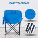 Portable Sauna Chair, Fast Folding Oxford Fabric Reinforced Chair, with Pockets and Carry Bag, Suitable for Sauna, Fishing, and Picnics (Blue), Large
