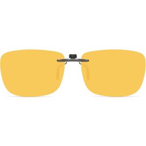 CAXMAN Night Driving Glasses Clip On Night Vision Glasses HD Polarized Yellow Lens Compact Fit Non-Flip Up