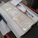 Wireless Keyboard and Mouse, Vssoplor Rechargeable Quiet Full-Size Keyboard and Mouse Combo Set Ultra Slim Design for Laptop, PC, Notebook, Desktop-White and Gold