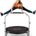 BCAN SP2 40/48" Foldable Mini Trampoline Max Load 330lbs/440lbs, Fitness Rebounder with Adjustable Foam Handle, Exercise Trampoline for Adults Indoor/Garden Workout | FED Fitness
