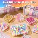 VTG Bead Organizer Box, 56 Pcs Small Plastic Containers with Lids and 3-Tier Stackable Storage Box, Clear Organizers for Jewelry Toys Craft Storage