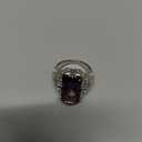 Yuren 925 Silver Large Amethyst Gem Band Ring Wedding Proposed Women Jewelry Size 6-10 (US Code 9)