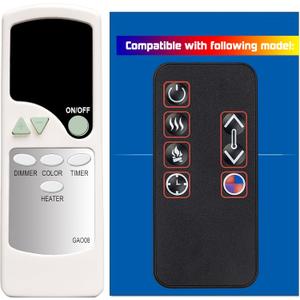 Replacement Remote Control for Real Flame Electric Fireplace 1360E 1360E-BK 1340E 1340E-BK