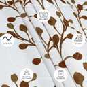 Brown Printed Valances for Windows - Tree Branch Leaf Room Darkening Short Curtain Valances for Kitchen/Bedroom/Living Room/Bathroom/Farmhouse/Laundry/Cafe with Rod Pocket 1 Panel 52x18 Inches Long