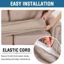 H.VERSAILTEX Super Stretch Individual Seat Cushion Covers Sofa Covers Couch Cushion Covers Slipcover Sets Thick Jacquard Textured Twill Fabric (1 Piece Chair Cushion Cover, Sand)