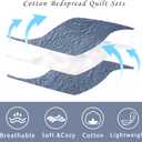 Cotton California King Size Comforter SetRetro Blue BeddingPaisley BedspreadsSoft Cotton Quilt Solid Color (118*106) with 2 Pillow ShamsLightweight Bedspread All Seasons 3 Piece