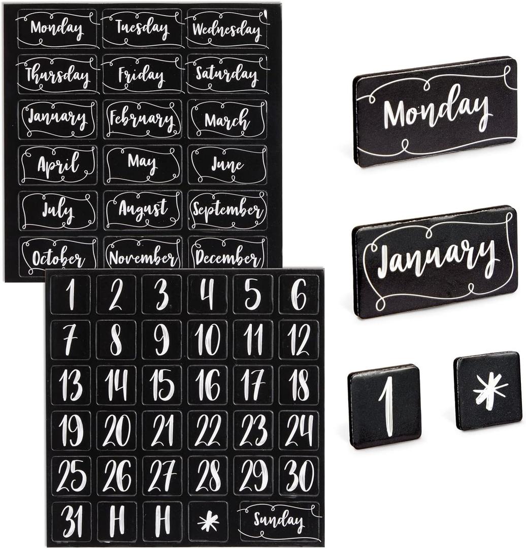 Juvale Magnetic Numbers for Whiteboard Calendar - Large Black, 50-Piece - Calendar Number Magnets & Magnetic Days & Months for Classroom Accessories