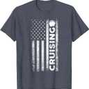 Cruise Ship Captain American Flag Cruising T-Shirt 2XL