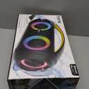 iHome Bluetooth Speaker Boombox with FM Radio, Color Changing Lights and Remote Control, Splash-Proof Wireless Speaker is Portable and Rechargeable (iBT920B.EXv24)