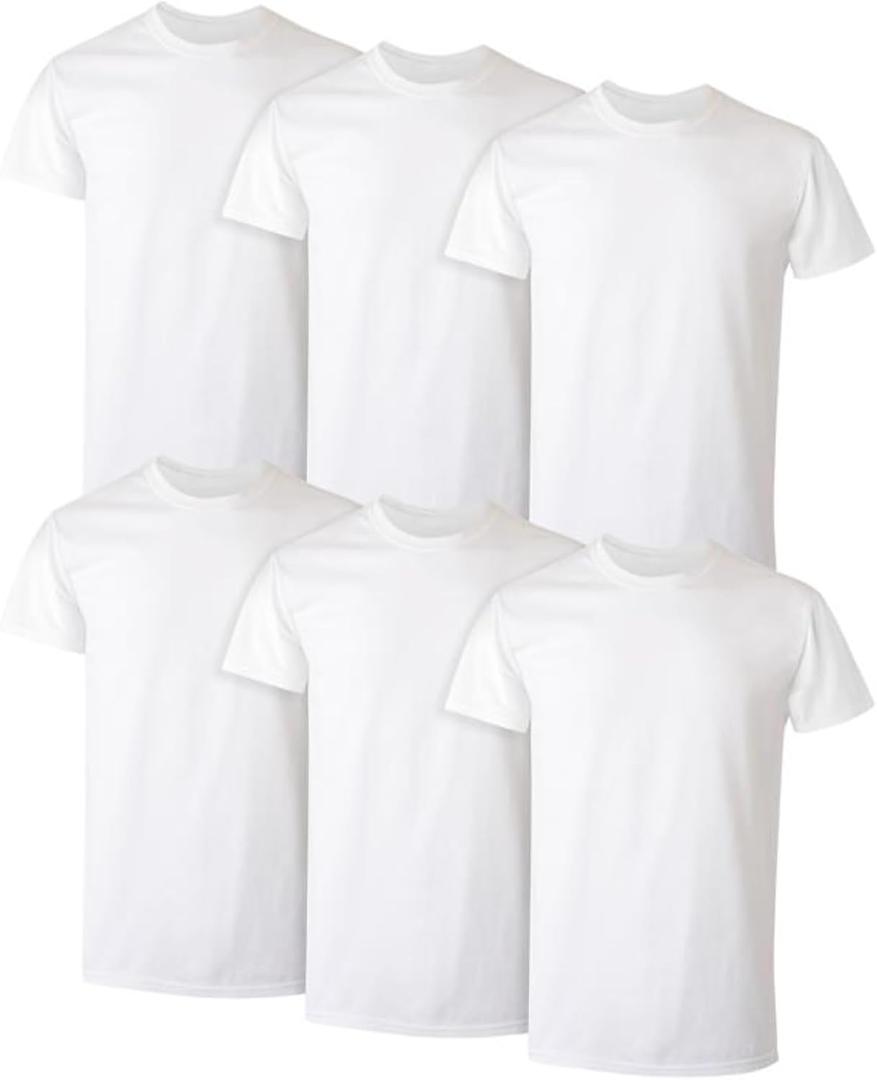 Hanes Men's Undershirt Packs, Stay-Tucked Soft Cotton Undershirts, Best Undershirts for Men, White/Black/Asstd Multipacks (White, XL)
