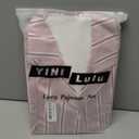 Womens Silk Satin Pajamas Set Button Down 2 Piece Pjs Long Sleeve Oversized Sleepwear with Pockets (Medium, Pink Stripe)