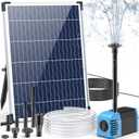 POPOSOAP Solar Fountain Pump 12W, Solar Water Fountain Pump with 160GPH Submersible Pump Adjustable Flow for Outdoor Fountain, Pond, Fish Tank, Garden, Pool, Water Features