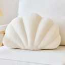 Lfsaaj Seashell Throw Pillows, Shell Shaped Throw Pillows, 18 Inch Soft Home Decorative Pillow Plush Cushion for Bed Couch Living Sofa Room Decor Accent Throw Pillow (Beige 18Inch)