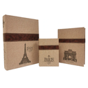 Carina's Collection Paris Burlap Book Box with Leather Straps