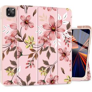 Mektron for iPad Pro 12.9 M2 2022 Case Compatible iPad Pro 12.9 inch 6th/ 5th/ 4th/ 3rd Gen Cover 2021 2020 2018 Tablet Case with Soft Back Cover for 12.9-inch iPad Pro, Floral C293