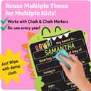 First Day of School Sign (11 x 13) - Double Sided Back to School Board, First Day of Preschool & Kindergarten Sign - Kids Chalkboard for Boys & Girls + 3 Chalk Markers